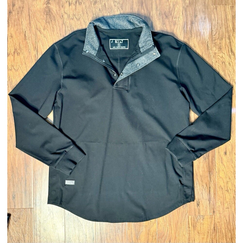 Bylt Pullover Men’s XL Black Elite Fairway Drop Cut Athletic Casual Golf Travel
